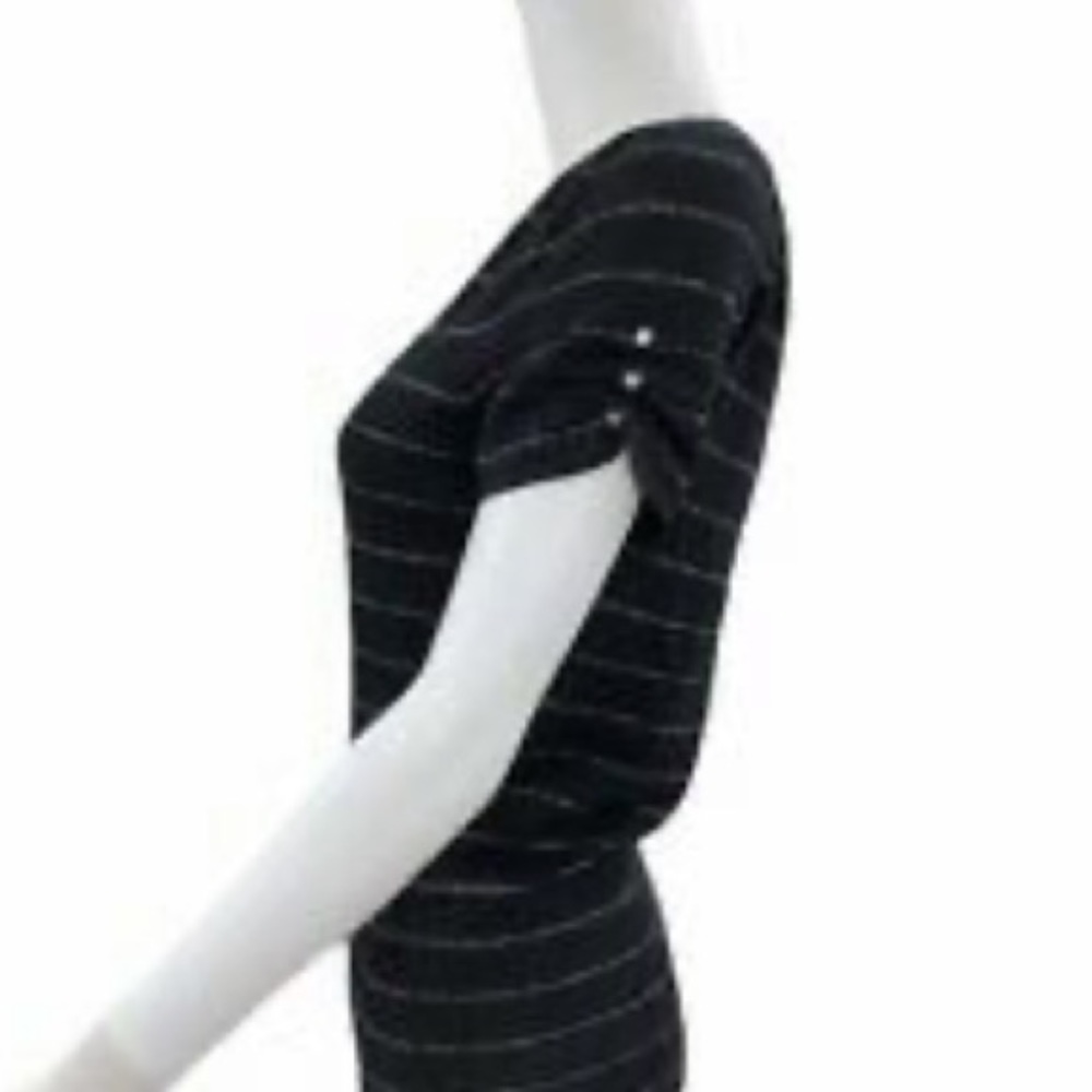 Express Black w/Glitter Stripe Short Sleeve - Picture 4 of 10